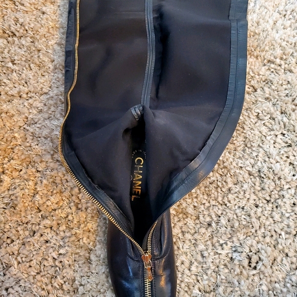 Chanel Lambskin Thigh High Zipper Boots - Picture 3 of 10